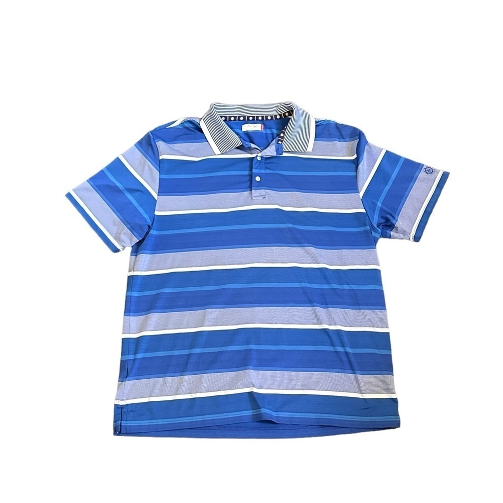 Ben Hogan Men's Pro Golf Polo Rugby Blue Striped Size XL​​​​​​ - Picture 2 of 8
